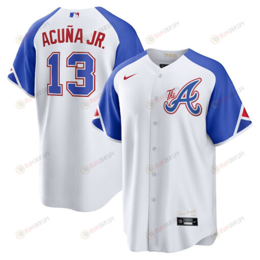 Ronald Acu?a Jr. 13 Atlanta Braves 2023 City Connect Men Jersey - White