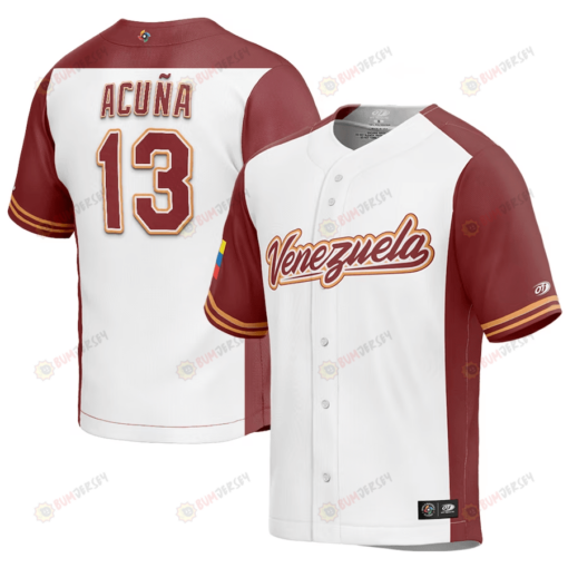 Ronald Acu?a Jr. 13 Venezuela Baseball 2023 World Baseball Classic Jersey