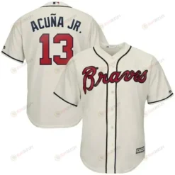 Ronald Acuna Jr. Atlanta Braves Alternate Cool Base Player Jersey - Cream