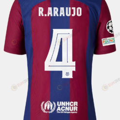 Ronald Ara?jo 4 Barcelona 2023/24 With UCL Badge Home Men Jersey