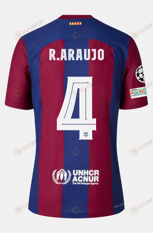 Ronald Ara?jo 4 Barcelona 2023/24 With UCL Badge Home Men Jersey