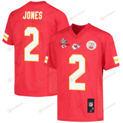 Ronald Jones 2 Kansas City Chiefs Super Bowl LVII Champions 3 Stars Youth Jersey - Red