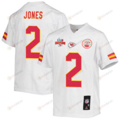 Ronald Jones 2 Kansas City Chiefs Super Bowl LVII Champions 3 Stars Youth Jersey - White