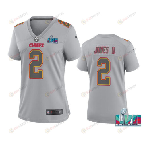 Ronald Jones II 2 Kansas City Chiefs Super Bowl LVII Atmosphere Jersey - Women Gray