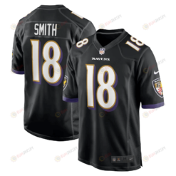 Roquan Smith 18 Baltimore Ravens Alternate Game Player Jersey - Black