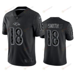 Roquan Smith 18 Baltimore Ravens Black Reflective Limited Jersey - Men