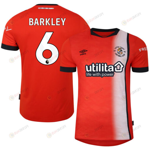 Ross Barkley 6 Luton Town FC 2023-24 Premier League Home Men Jersey - Orange