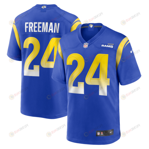 Royce Freeman 24 Los Angeles Rams Game Men Jersey - Royal