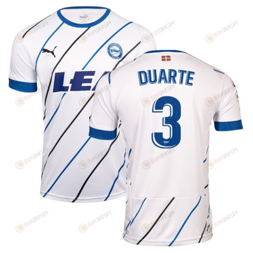 Rub?n Duarte 3 Deportivo Alav?s 2022-23 Away Jersey - White