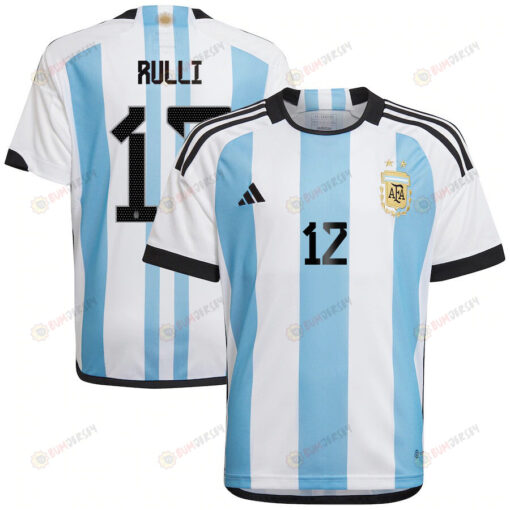 Rulli 12 Argentina National Team Qatar World Cup 2022-23 Home Jersey