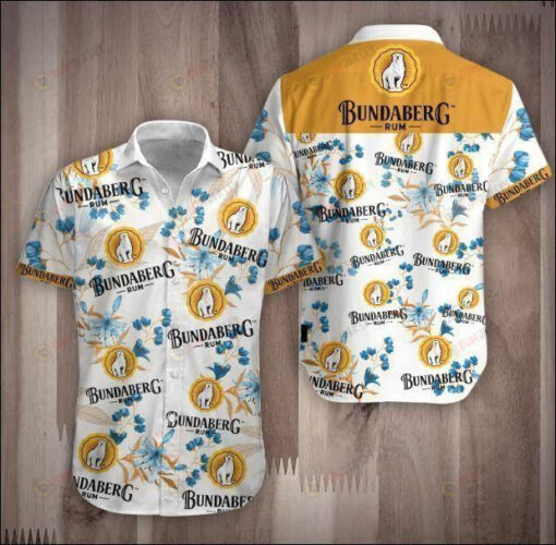 Rum Bundaberg Curved Hawaiian Shirt Beach Short Sleeve