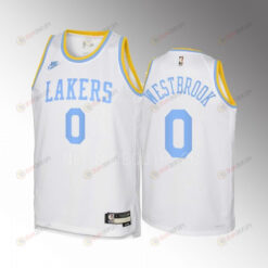 Russell Westbrook 0 Los Angeles Lakers 2022-23 Classic Edition White Youth Jersey - Swingman