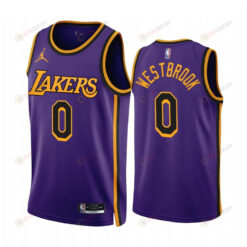 Russell Westbrook 2022-23 Los Angeles Lakers Purple 0 Statement Edition Jersey - Men Jersey