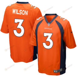 Russell Wilson 3 Denver Broncos Orange Game Jersey Jersey