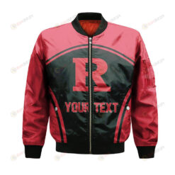 Rutgers Scarlet Knights Bomber Jacket 3D Printed Custom Text And Number Curve Style Sport