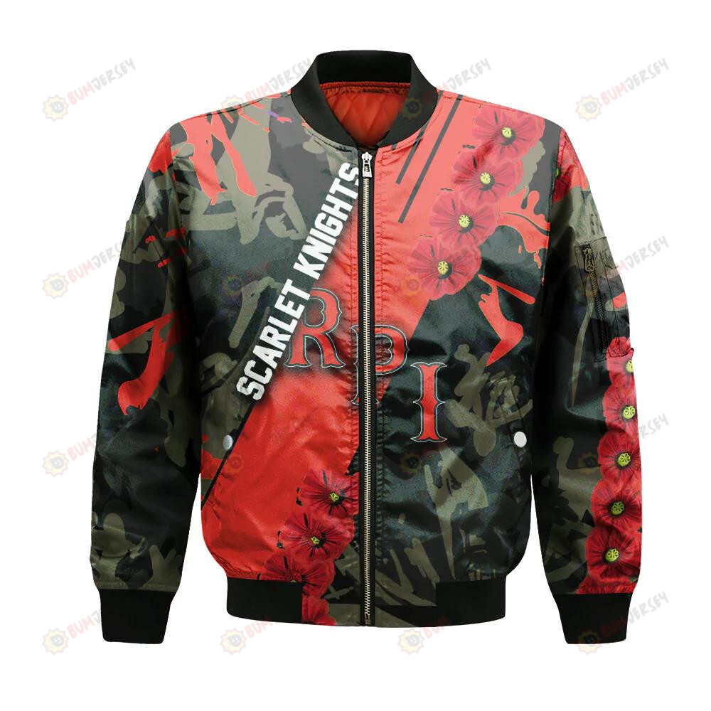 Rutgers Scarlet Knights Bomber Jacket 3D Printed Sport Style Keep Go on