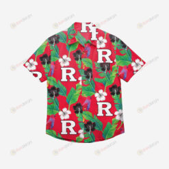Rutgers Scarlet Knights Floral Button Up Hawaiian Shirt