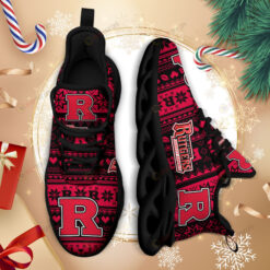 Rutgers Scarlet Knights Logo Brocade Pattern 3D Max Soul Sneaker Shoes