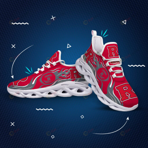 Rutgers Scarlet Knights Logo Firebal Pattern 3D Max Soul Sneaker Shoes