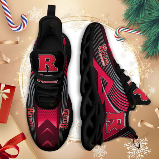 Rutgers Scarlet Knights Logo Thin Stripe Pattern 3D Max Soul Sneaker Shoes