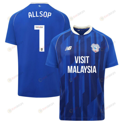 Ryan Allsop 1 Cardiff City FC 2023-24 Home Men Jersey - Blue