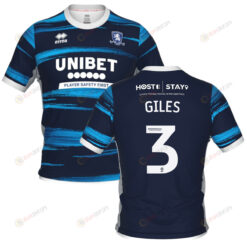 Ryan Giles 3 Middlesbrough 2022-23 Away Jersey - Navy/Blue