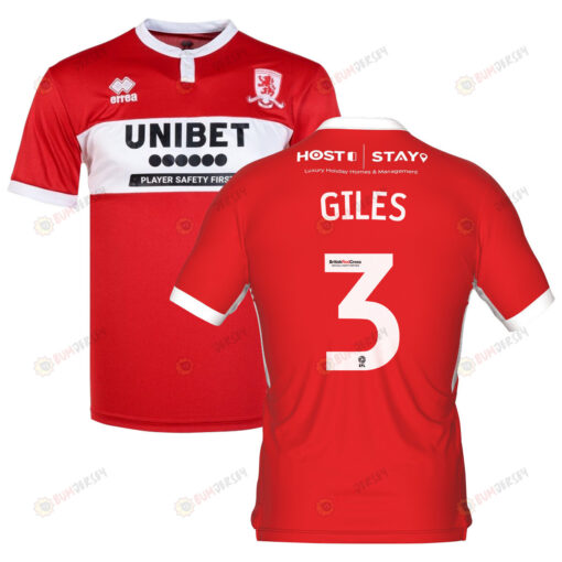 Ryan Giles 3 Middlesbrough 2022-23 Home Jersey - Red/White