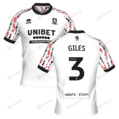 Ryan Giles 3 Middlesbrough 2022-23 Third Jersey - White