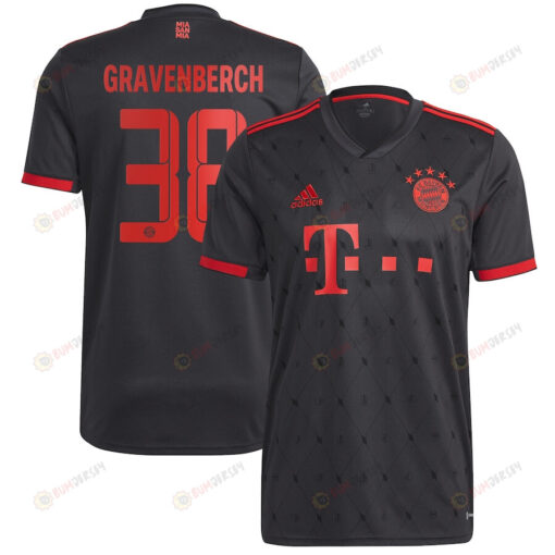 Ryan Gravenberch 38 Bayern Munich 2022/23 Third Player Jersey - Charcoal