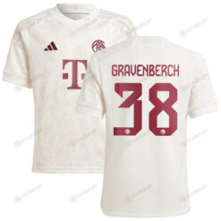 Ryan Gravenberch 38 Bayern Munich 2023/24 Third Youth Jersey - White