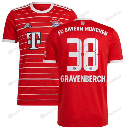 Ryan Gravenberch 38 Bayern Munich Youth 2022/23 Home Player Jersey - Red