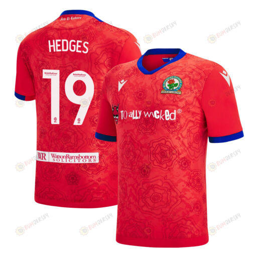 Ryan Hedges 19 Blackburn Rovers 2022-23 Third Jersey - Red