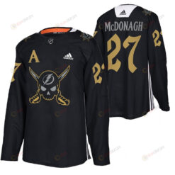 Ryan McDonagh Lightning 2022 Pirate-themed Warmup Black Gasparilla inspired Jersey 27 Jersey