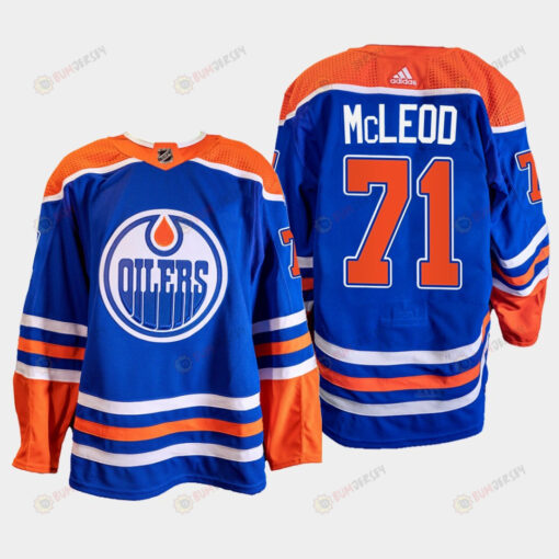 Ryan McLeod 71 Edmonton Oilers Blue Jersey 2022-23 Primegreen Home