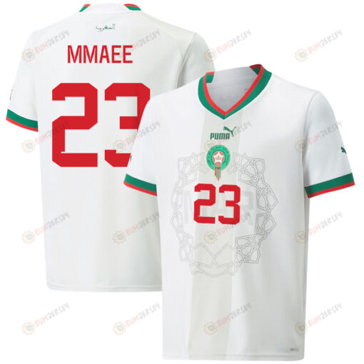 Ryan Mmaee 23 Morocco National Team 2022-23 Qatar World Cup Men Away Jersey - White