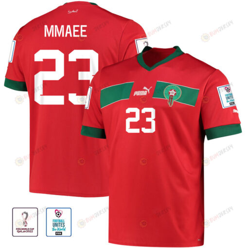 Ryan Mmaee 23 Morocco National Team FIFA World Cup Qatar 2022 Patch Home Jersey