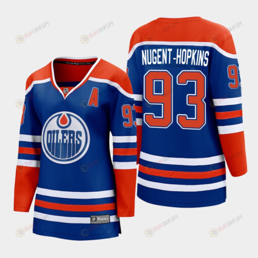 Ryan Nugent-Hopkins 93 Edmonton Oilers 2022-23 Home Women Premier Breakaway Player Jersey Royal