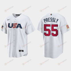 Ryan Pressly 55 USA Baseball 2023 World Baseball Classic Jersey - White