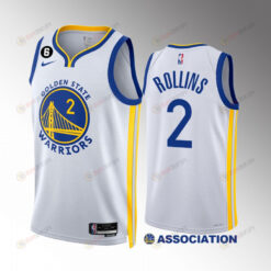 Ryan Rollins 2 2022-23 Golden State Warriors White Association Edition Jersey NO.6 Patch