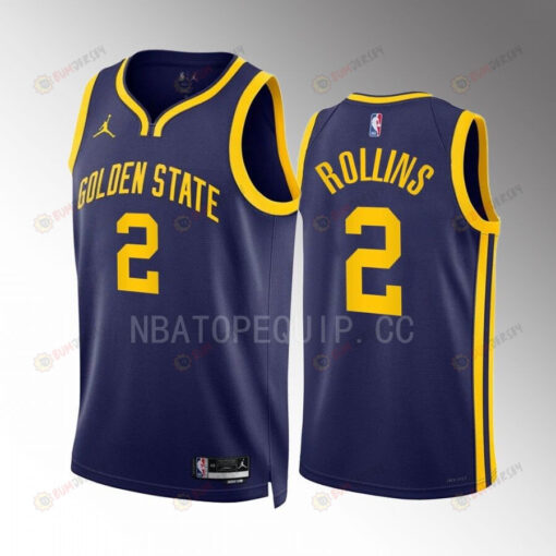 Ryan Rollins 2 Golden State Warriors 2022-23 Statement Edition Navy Jersey Swingman