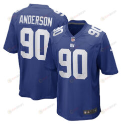 Ryder Anderson New York Giants Game Player Jersey - Royal