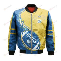 Ryerson Rams Bomber Jacket 3D Printed Flame Ball Pattern