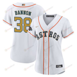 Rylan Bannon 38 Houston Astros 2023 Women Jersey - White/Gold