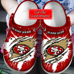 SF 49Ers National Football Ripped Through Custom Name Crocs Crocband Clog Comfortable Water Shoes - AOP Clog