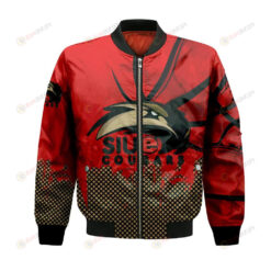 SIU Edwardsville Cougars Bomber Jacket 3D Printed Basketball Net Grunge Pattern