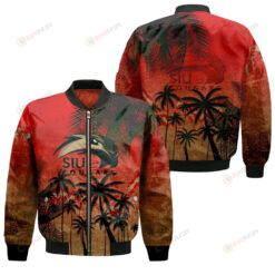 SIU Edwardsville Cougars Bomber Jacket 3D Printed Coconut Tree Tropical Grunge