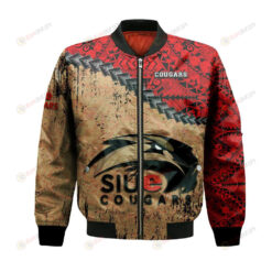 SIU Edwardsville Cougars Bomber Jacket 3D Printed Grunge Polynesian Tattoo