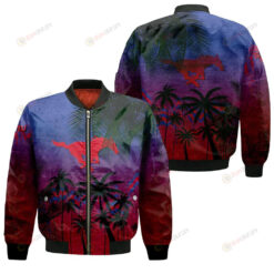 SMU Mustangs Bomber Jacket 3D Printed Coconut Tree Tropical Grunge