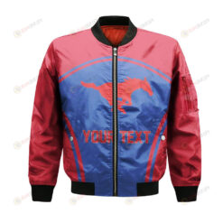 SMU Mustangs Bomber Jacket 3D Printed Custom Text And Number Curve Style Sport