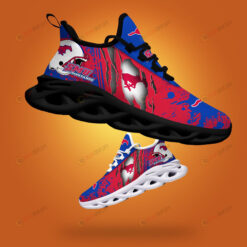 SMU Mustangs Logo Torn And Splatter Pattern 3D Max Soul Sneaker Shoes